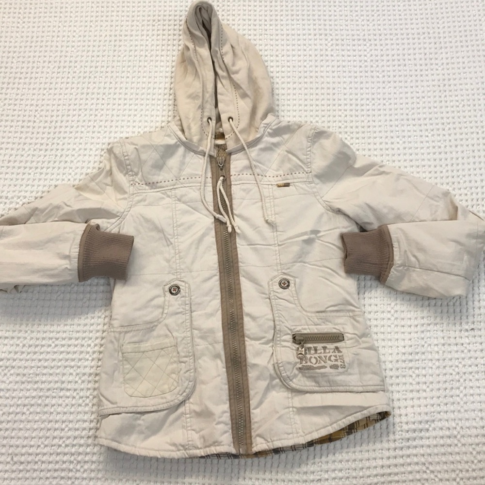 Billabong Women Coat Large Hooded Tan